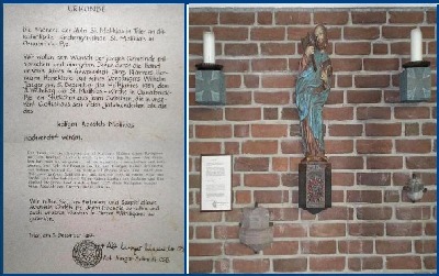 Mattias Altar und Urkunde